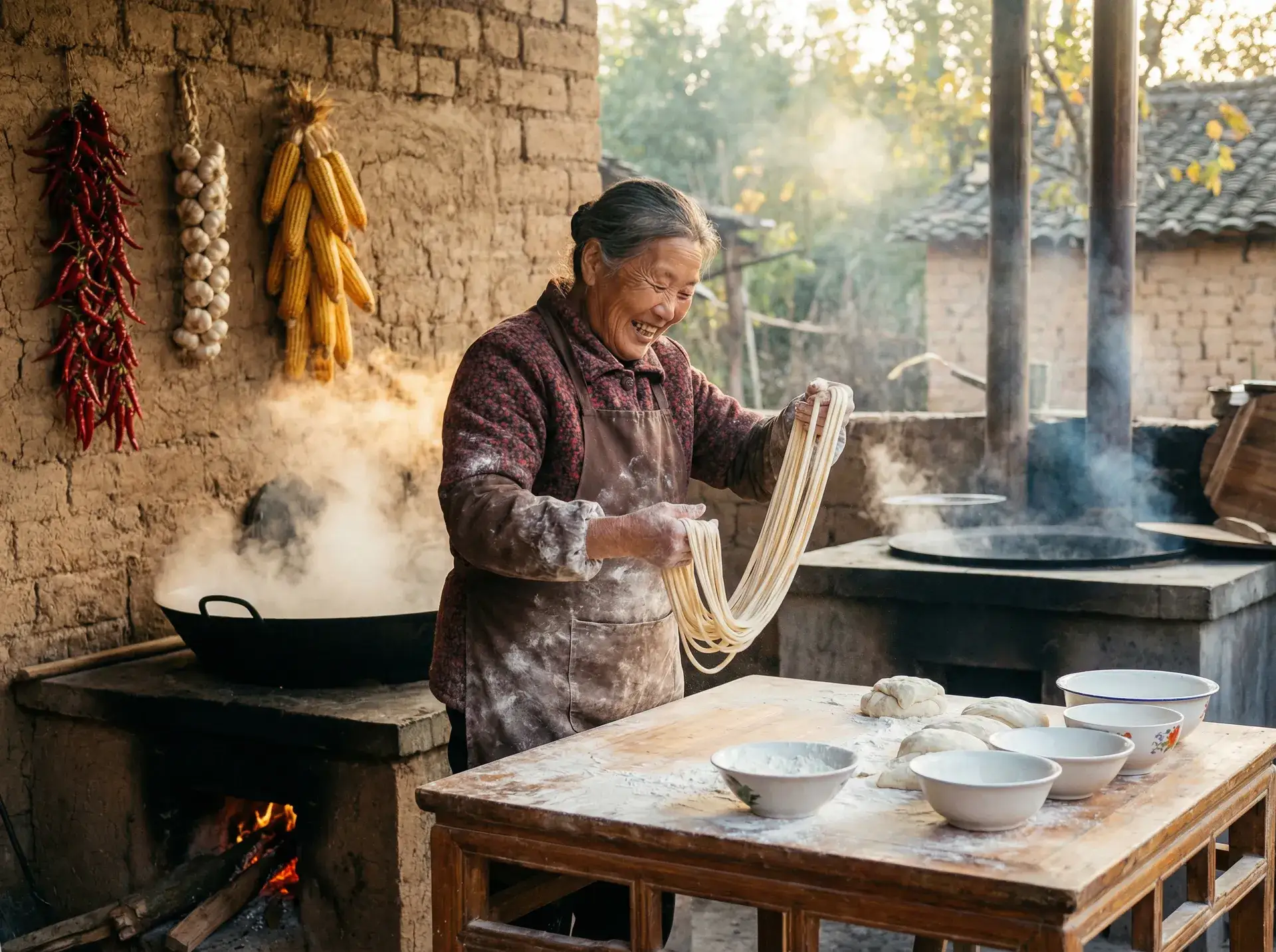 农家大嫂手擀面 - 恋爱恐慌症百度影音 乡村美食